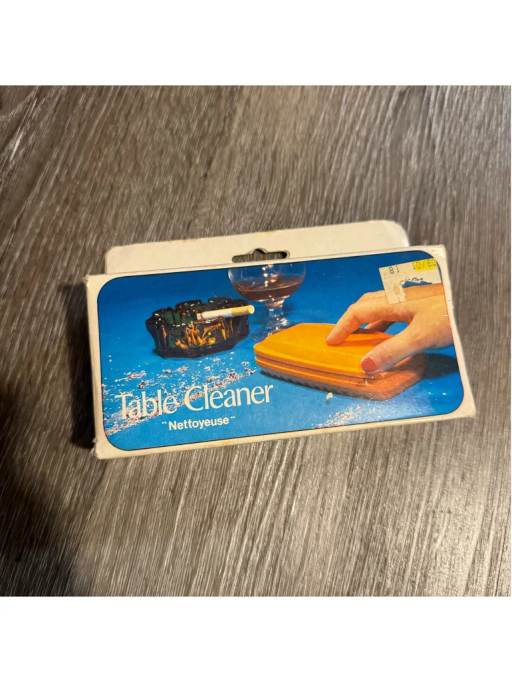 Vintage 80s Nettoyeuse Table Cleaner Crumb Sweeper One Size Orange Blue